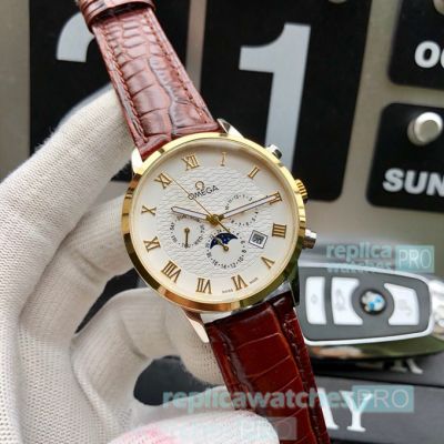 Best Replica Omega Complications Moonphase Watch White Dial